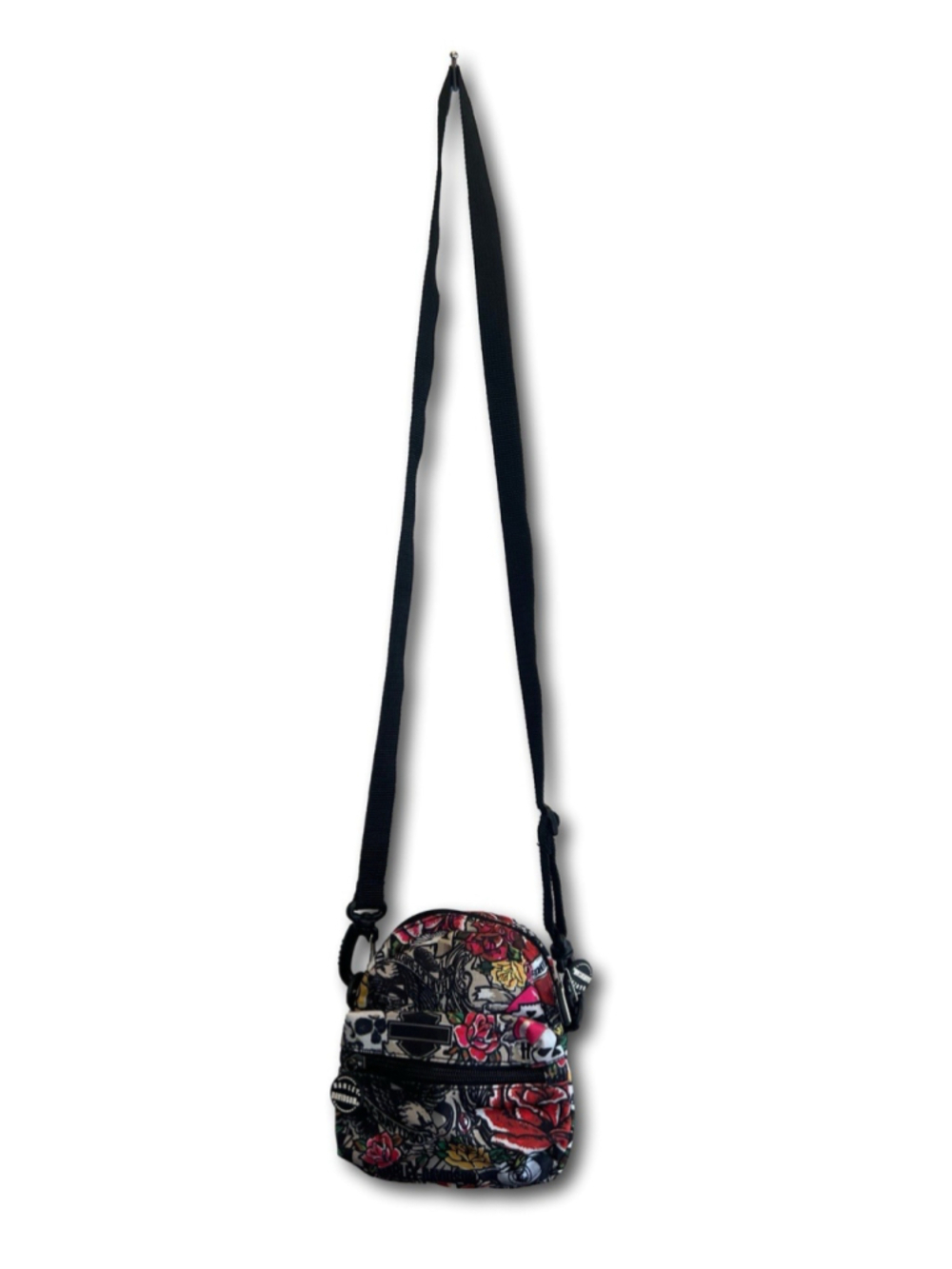 Harley Davidson Tattoo Print Mini Backpack Crossbody Belt Bag Purse Keychain